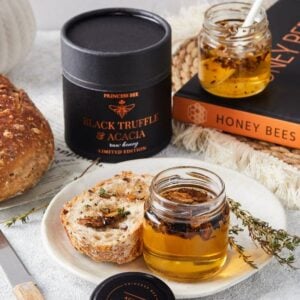 raw acacia honey with black truffles from Bulgaria