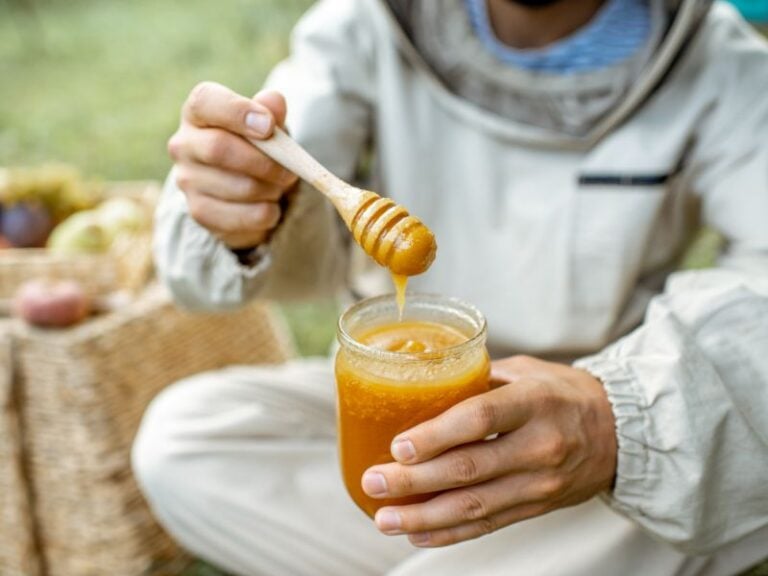 Close-up of raw honey showing unprocessed texture