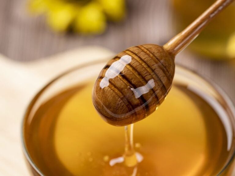 Close-up of raw honey showing unprocessed texture